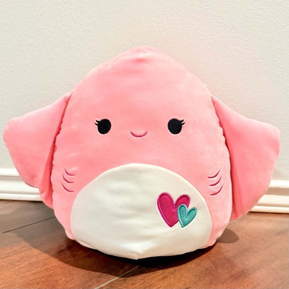 Squishmallows 12-inch Pink Stingray Plush with Hearts